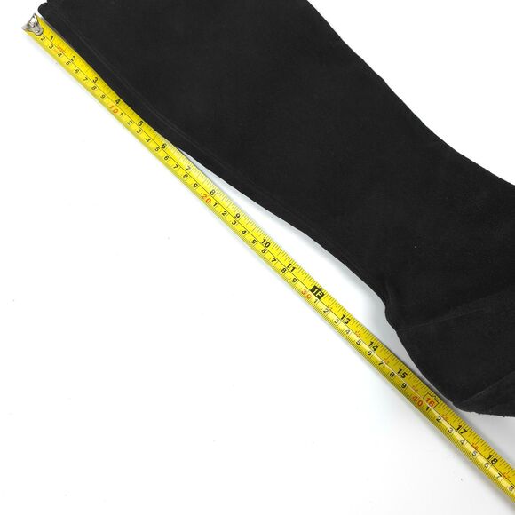 STUART WEITZMAN Knee High Boots Pointed Toe Black Suede Leather 90s Minimal Y2k - Picture 5 of 12
